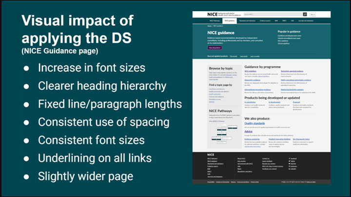 showcase of how new design system would look on homepage